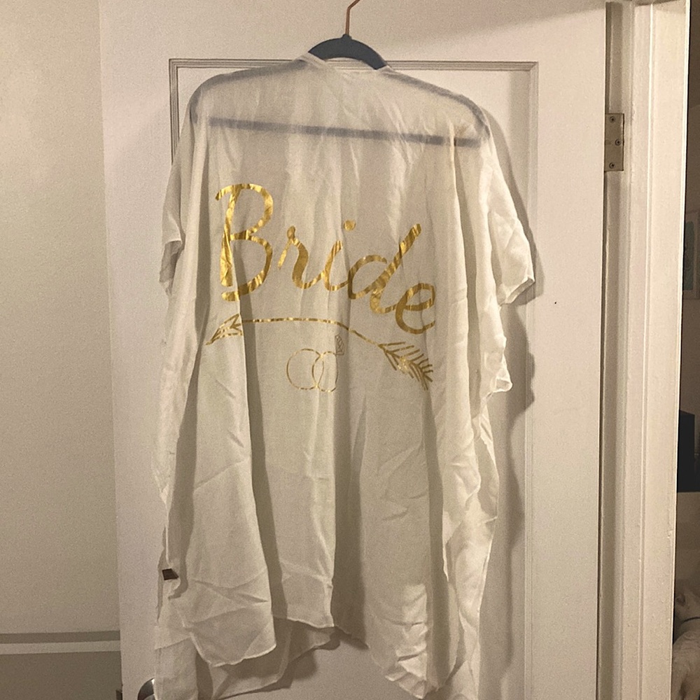 Lightweight white bridal beach coverup